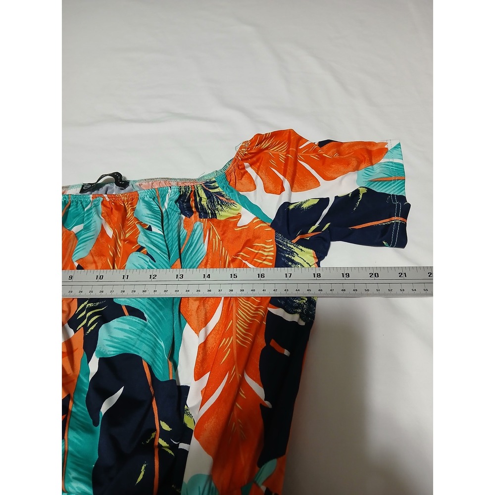 Fashion to Figure Off Shoulder Tropical Maxi Dress with Bodysuit Size 1 Orange - Picture 5 of 13